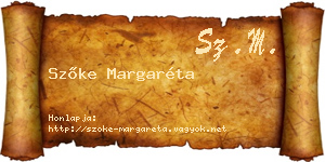 Szőke Margaréta névjegykártya