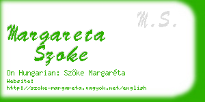 margareta szoke business card