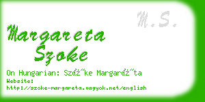 margareta szoke business card